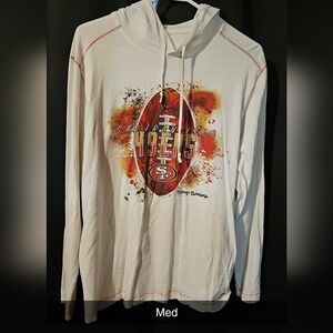 Tommy Bahama White Long Sleeve 49ers Graphic Hoodie